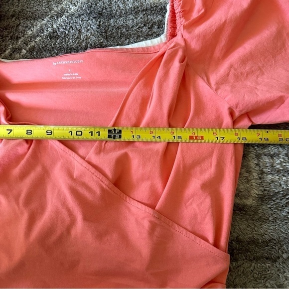 NWT By Anthropologie Puff-Sleeve Wrap Top Pink Rose - Picture 6 of 7